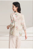 Veronica Embroidered Ramie Cheongsam Shirt