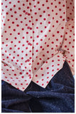 Crescendo Red Polka Dot Cotton Cheongsam Shirt