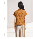 Scale Light Purple Pattern Silk Cheongsam Top