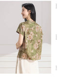 Melinda Floral Print Viscose Cheongsam Top