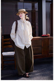 Georgina Cotton Ivory Cheongsam Top
