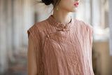 Zenaida Tie-Dye Ramie Cheongsam Top