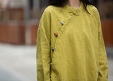 Jessamine Cotton-Linen Vintage Cheongsam Top
