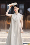 Clarice Linen A-Line Cheongsam Dress
