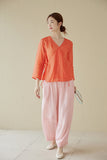 Poppy Lightweight Ramie Lantern Cheongsam Pants