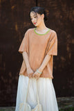 Nerissa Cotton-Ramie Tie-Dye Cheongsam Top