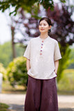 Equinox Linen Lyocell Cheongsam Top