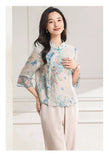 Petra Floral Ramie Cheongsam Top