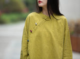 Jessamine Cotton-Linen Vintage Cheongsam Top