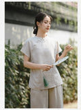 Regulus Hemp Slim-Fit Chinese Cheongsam Top