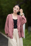 Philippa Loose Batwing Sleeve Ramie Cheongsam Coat