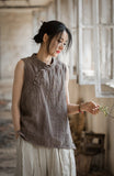 Cosmos Thin Tie-Dye Ramie Cotton Cheongsam Vest