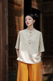 Taya Linen Cotton Modern Qipao Top