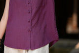 Georgiana Linen Mandarins Collar Cheongsam Top