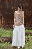 Patrician Linen Ramie Spliced Tie-Dye Tank Cheongsam Top