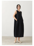 Thora Linen Cotton A-Line Cheongsam Dress
