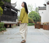 Jessamine Cotton-Linen Vintage Cheongsam Top