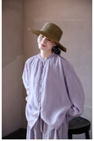 Quintessa Silk Purple Mist Cheongsam Shirt