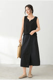 Sage Cotton High-Waist Skirt Cheongsam Pants