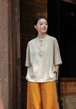 Taya Linen Cotton Modern Qipao Top
