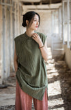 Zenaida Tie-Dye Ramie Cheongsam Top