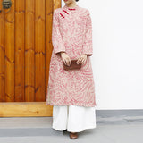 Ballad Floral Cotton Cheongsam Dress