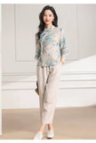Petra Floral Ramie Cheongsam Top