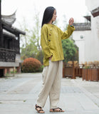 Jessamine Cotton-Linen Vintage Cheongsam Top