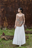 Patrician Linen Ramie Spliced Tie-Dye Tank Cheongsam Top