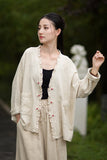 Philippa Loose Batwing Sleeve Ramie Cheongsam Coat