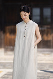 Clarice Linen A-Line Cheongsam Dress