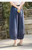 Xiomara Indigo Hemp Wide-Leg Cheongsam Pants