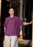 Arabella Linen Tencel Cheongsam Top