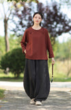 Priscilla Linen Caramel Vintage Cheongsam Top