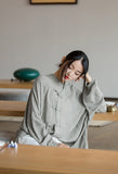 Undine Light Green Tie-Dye Cheongsam Cardigan
