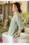 Prosperity Ramie Embroidered Cheongsam Top
