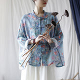 Sunrise Ramie Floral Cheongsam Top