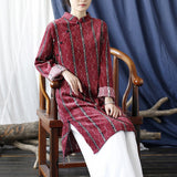 Francesca Corduroy Floral Cheongsam Dress