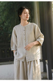 Naya Linen Double Dew Cheongsam Top