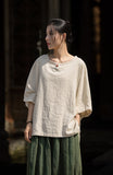 Dusk Ramie Blend Cheongsam Top