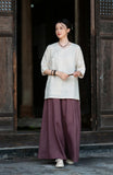 Bryony Linen Frog-Button Cheongsam Top