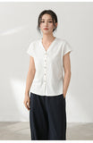 Kassandra Linen Blend Cardigan Cheongsam Top