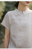 Regulus Hemp Slim-Fit Chinese Cheongsam Top
