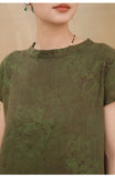 Daphne Linen Abstract Print Cheongsam Dress