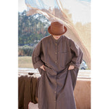 Daffodil Cloud Gray Cotton Cheongsam Dress