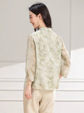 Agate Loose Fit Patterned Cheongsam Top