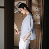 Jade Linen Vintage Cheongsam Top