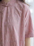 Peony Pink Jacquard Cheongsam Dress