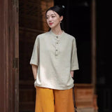 Taya Linen Cotton Modern Qipao Top