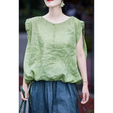 Isadora Light Lotus Green Ramie Cheongsam Top